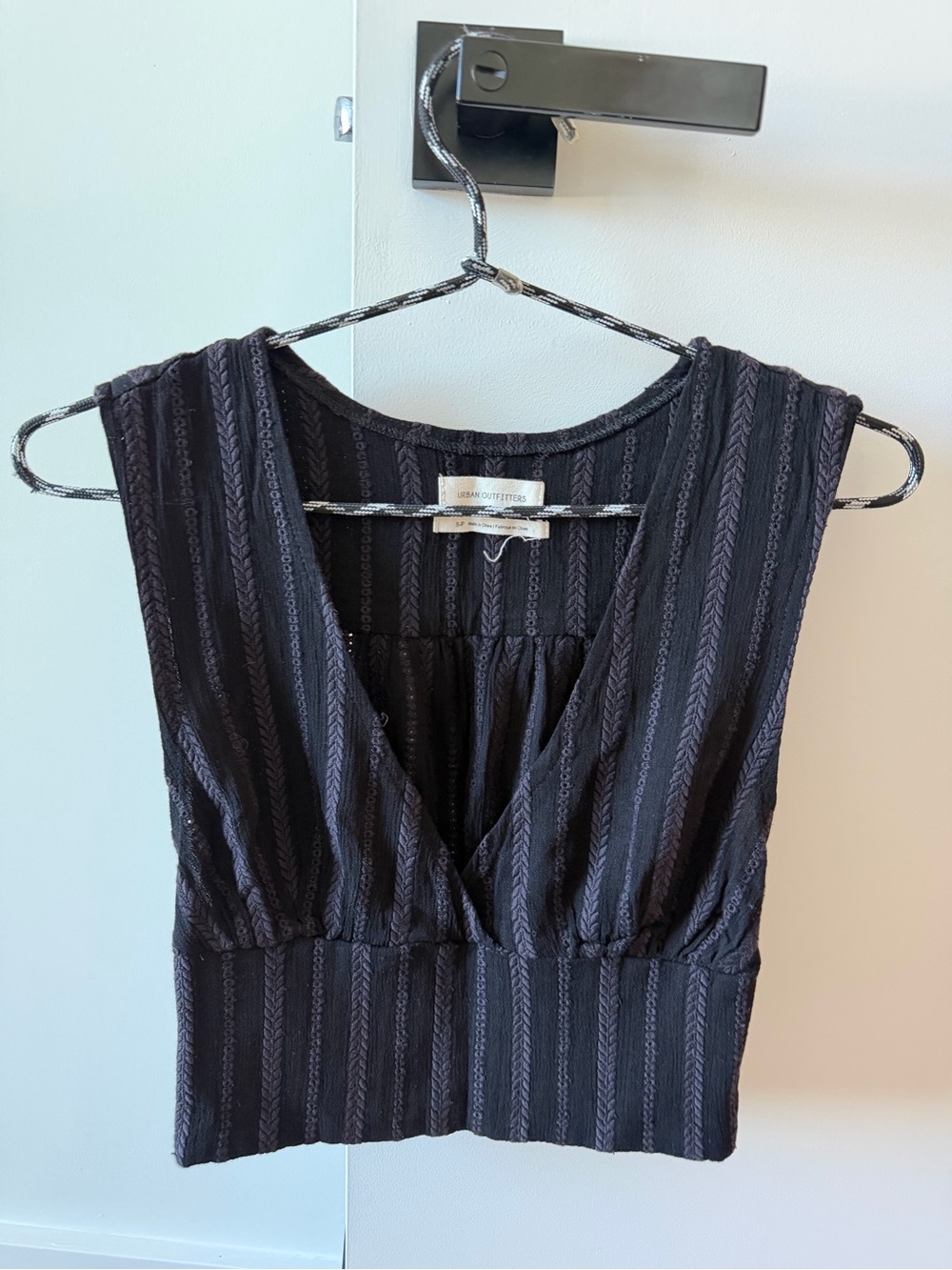 Urban Outfitters Black Strapless Textured Crop Dress